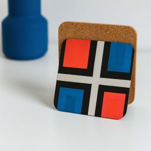 Posavasos en blanco y negro líneas modernas