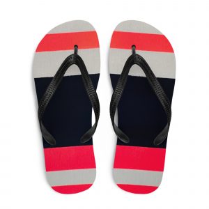 Chanclas decoradas con líneas y formas coloridas