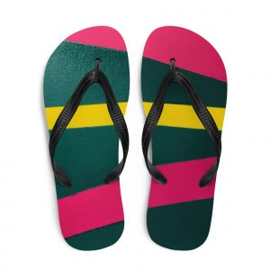 Chanclas con estampados de líneas y colores vivos