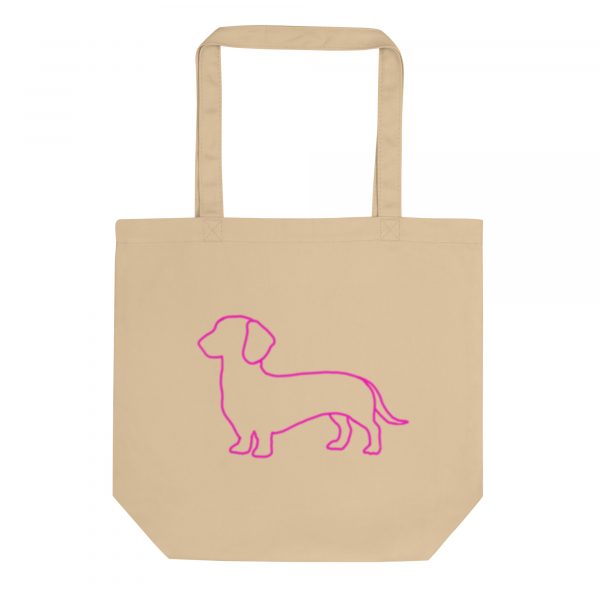 Bolsa de algodón ecológico con diseño artístico de perro tekel, ideal para uso diario
