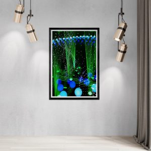 Fotografía artística luces verdes y azules moderna