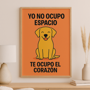 Lámina digital con ilustración de un perro tipo Labrador. Una pieza de Arte Instante que transmite alegría, cariño y un toque único para quienes aman a los animales.