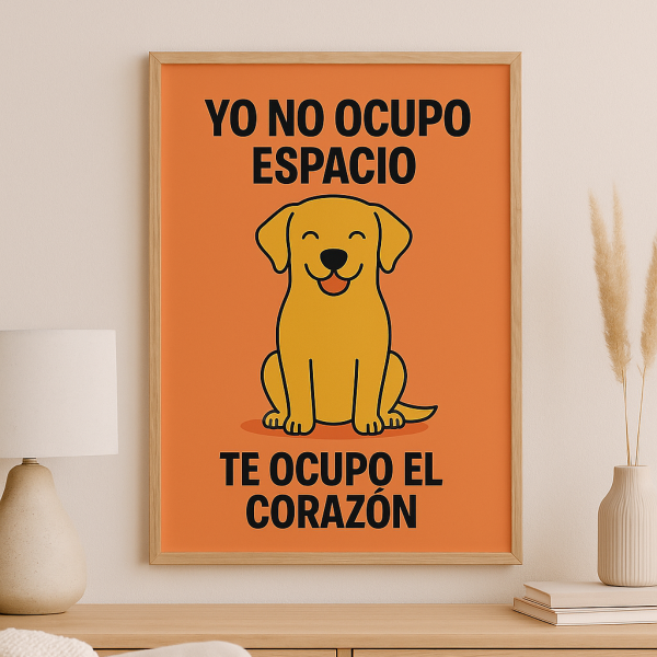 Lámina digital con ilustración de un perro tipo Labrador. Una pieza de Arte Instante que transmite alegría, cariño y un toque único para quienes aman a los animales.